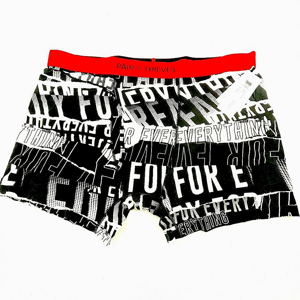 Pair of Thieves Boxer Briefs - Super Soft, Black and White in XXL